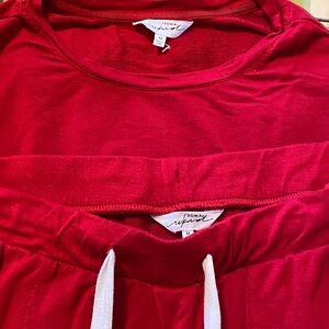 Soma Red Lounge Top and Drawstring Pants Set